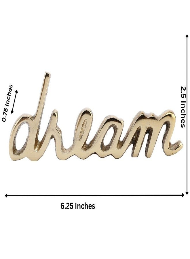 Heyearth Tabletop Freestanding Dream Sign,Decorative Metal Words Home Decor,Bedroom Kitchen Living Room Table Centerpiece Words.Decorative Metal Word Signs - Dream - Gold - Image 3